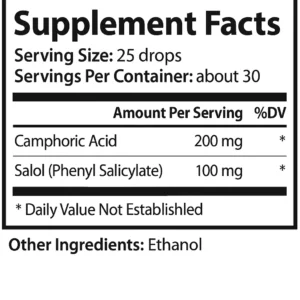 Supplement Facts за Camphorisal – камфорова киселина и салол